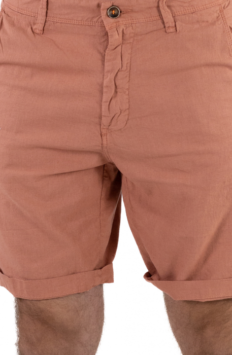 Pantaloni scurti caramizii din in [6]