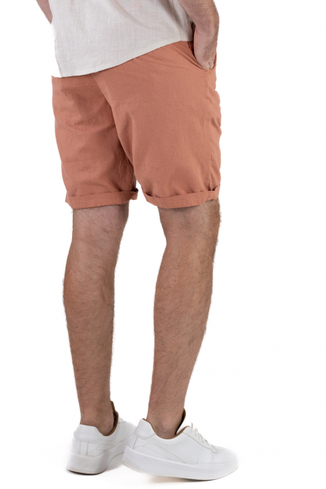 Pantaloni scurti caramizii din in [5]
