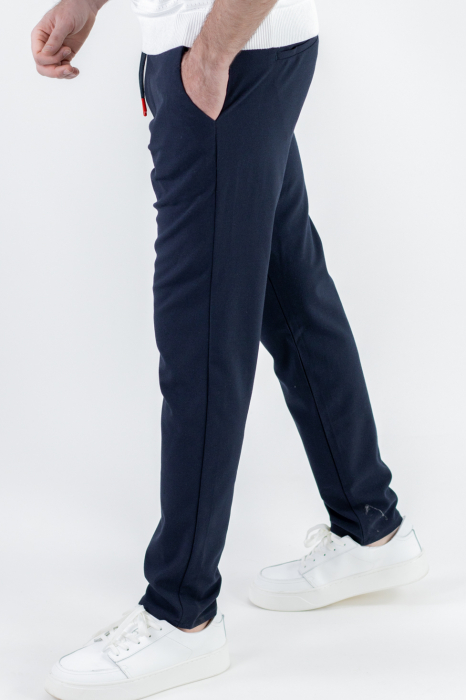 Pantaloni simpli bleumarin casual [3]