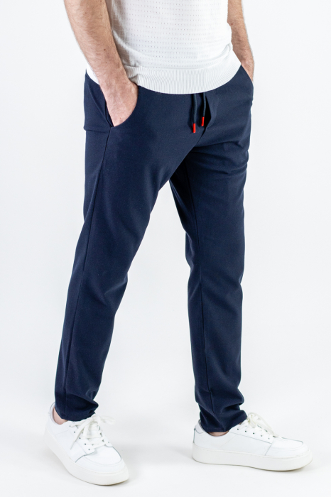 Pantaloni simpli bleumarin casual [7]