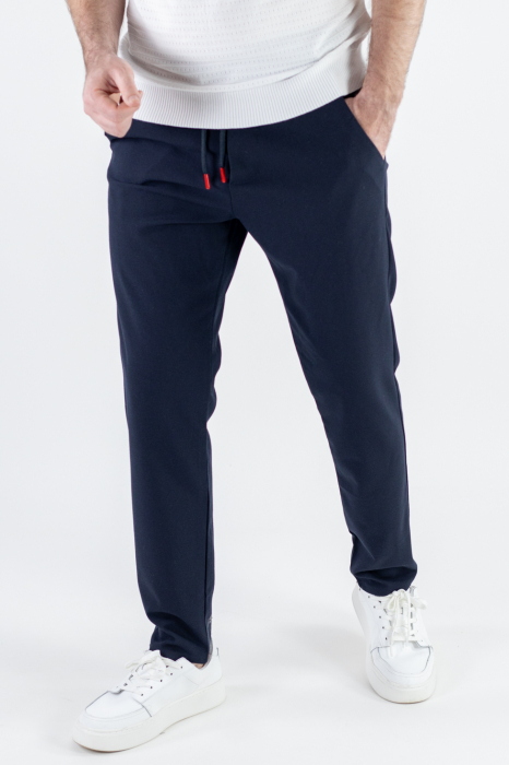 Pantaloni simpli bleumarin casual [6]