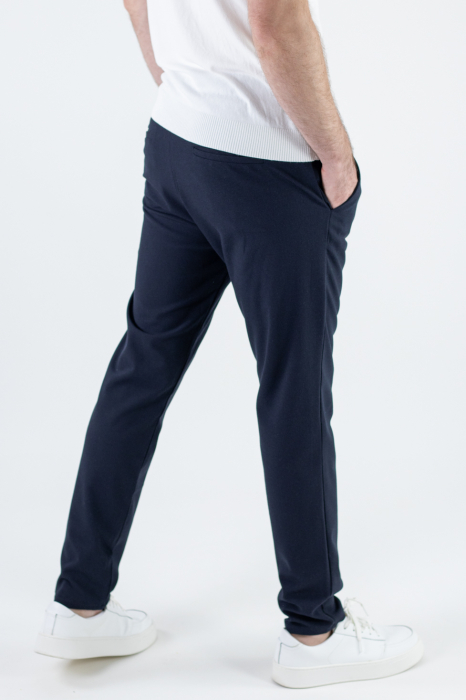 Pantaloni simpli bleumarin casual [8]
