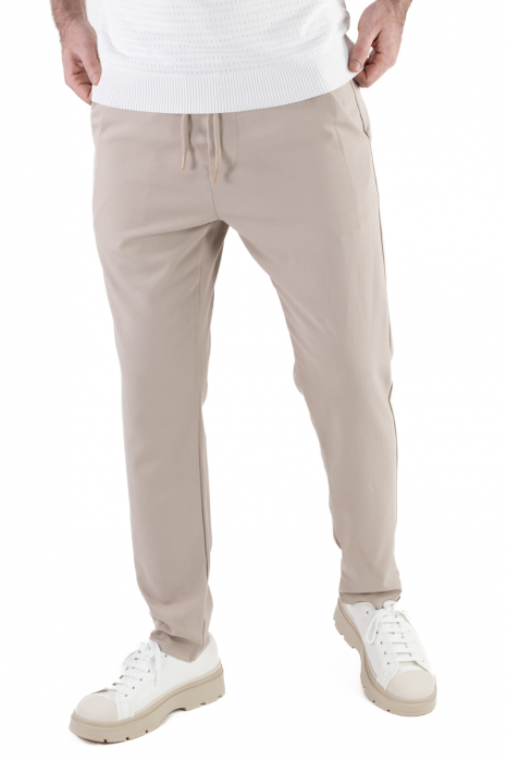Pantaloni simpli bej casual [5]