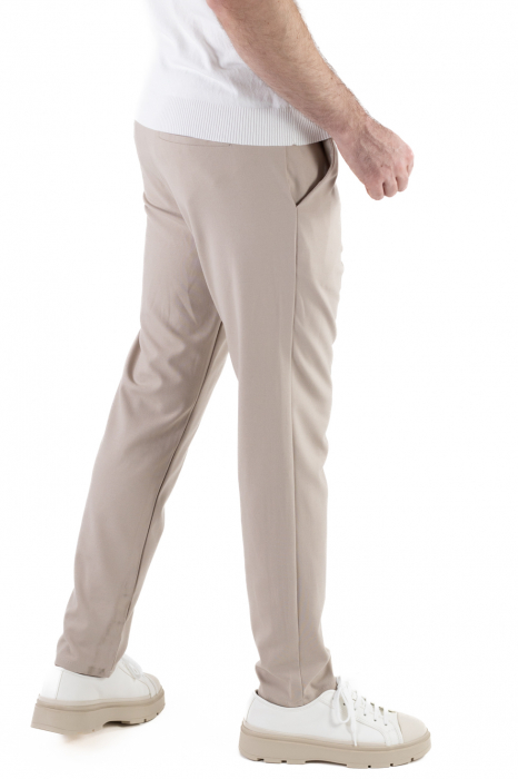 Pantaloni simpli bej casual [4]