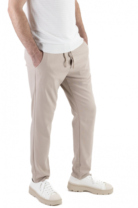 Pantaloni simpli bej casual [2]