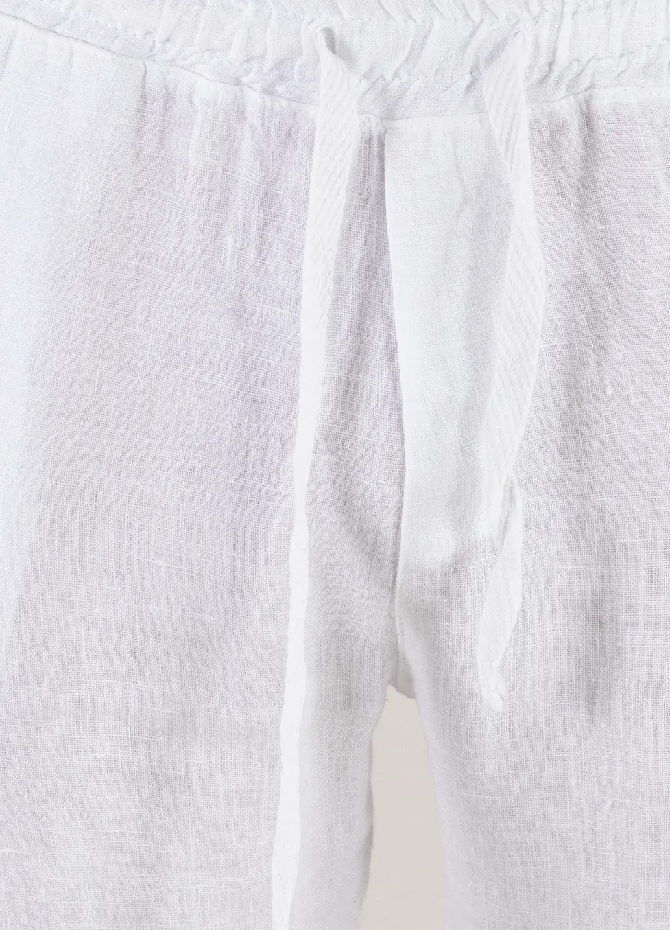 Pantaloni albi din in 100% conici – Made in Italy [2]