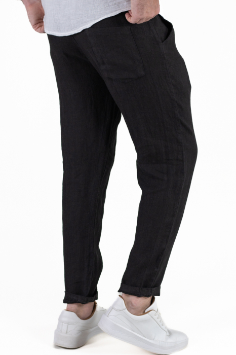 Pantaloni slim fit negri 100% in – Made in Italy [5]