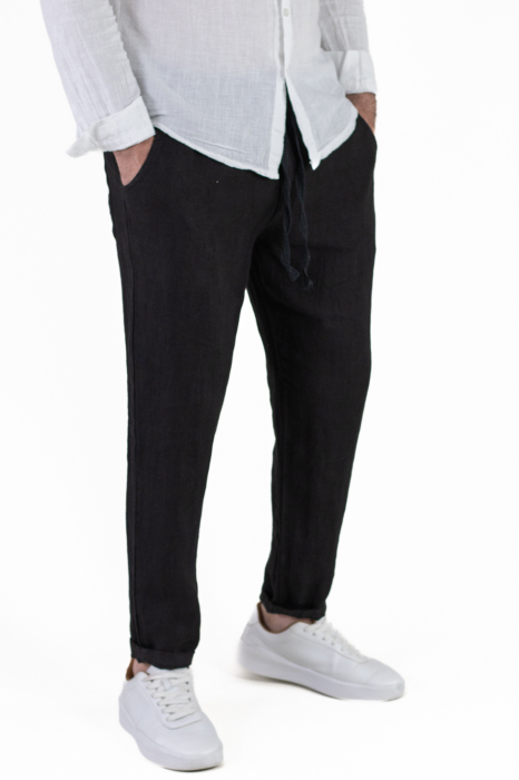 Pantaloni slim fit negri 100% in – Made in Italy [6]