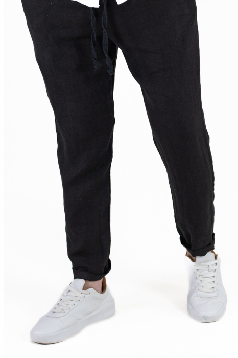 Pantaloni slim fit negri 100% in – Made in Italy [4]
