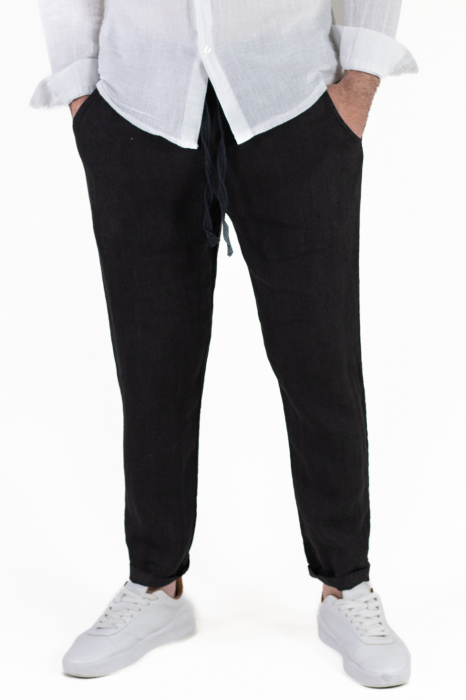 Pantaloni slim fit negri 100% in – Made in Italy [3]