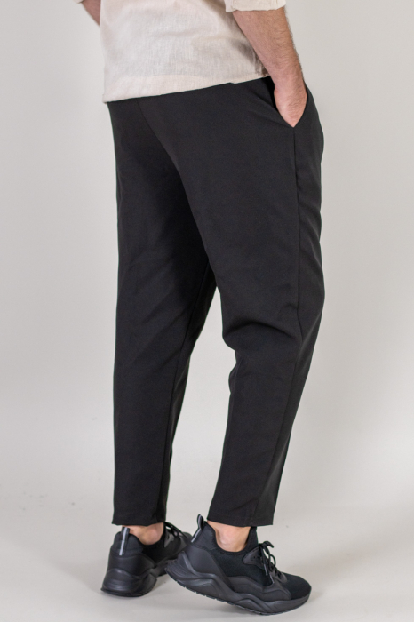 Pantaloni casual cu siret lung si dunga [3]