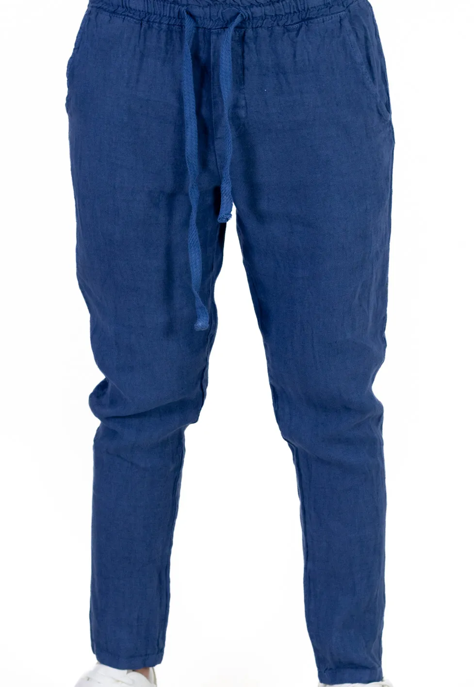 Pantaloni slim fit albastri 100% in – Made in Italy [7]