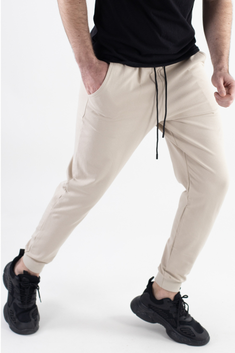 Pantaloni sport bej subtiri bumbac [4]