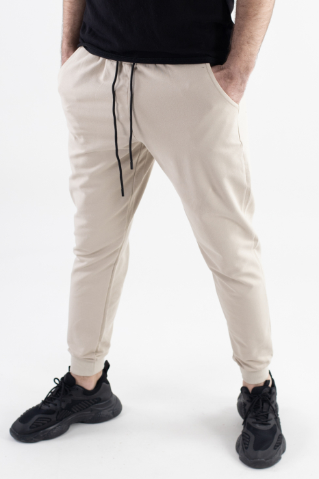 Pantaloni sport bej subtiri bumbac [2]