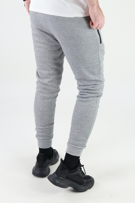 Pantaloni sport gri vatuiti cu logo [6]