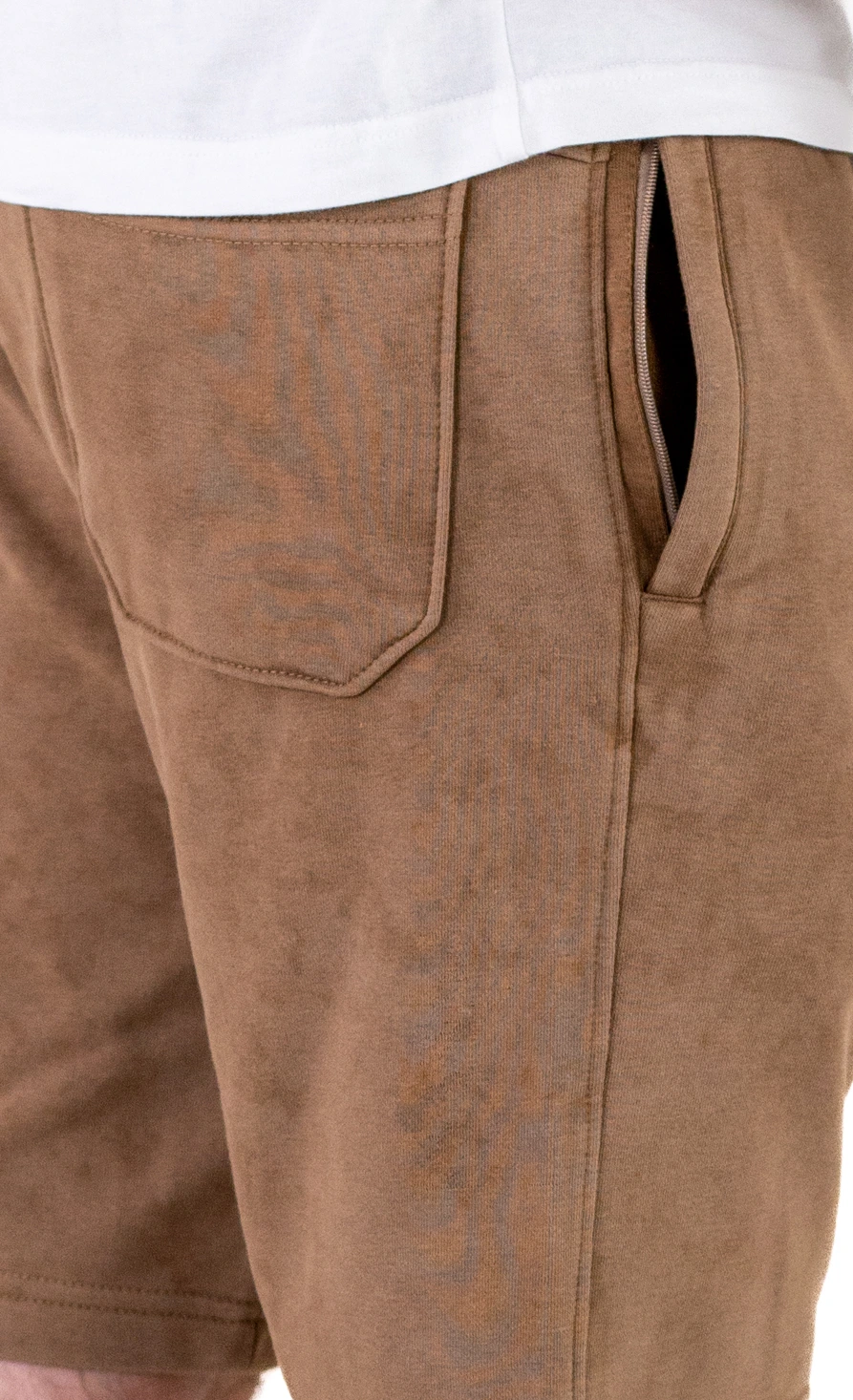 Pantaloni scurți sport-casual, bărbați – culoare maro, cu șiret și buzunare [5]