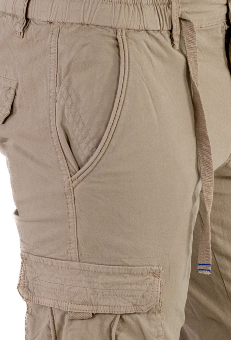 Pantaloni crem cu buzunare slim fit - confort [3]
