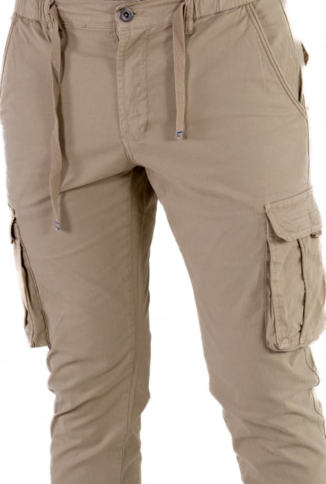 Pantaloni crem cu buzunare slim fit - confort [2]