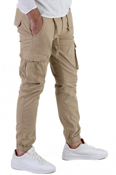 Pantaloni crem cu buzunare slim fit - confort [8]