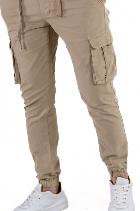 Pantaloni crem cu buzunare slim fit - confort [9]