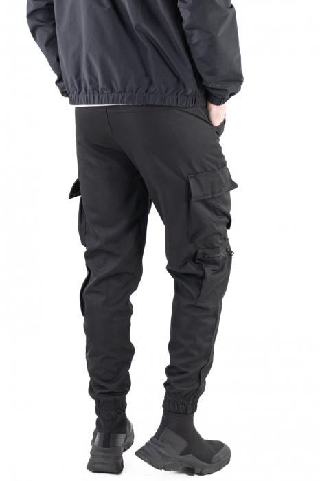 Pantaloni negri cu buzunare cargo [6]