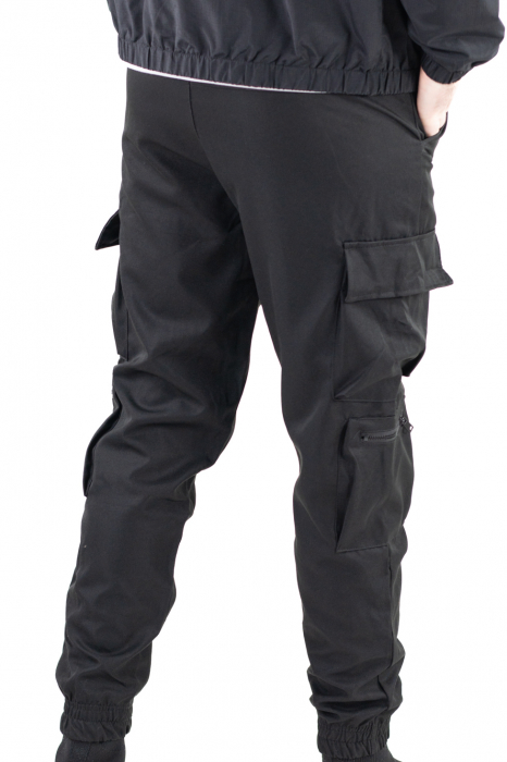 Pantaloni negri cu buzunare cargo [5]