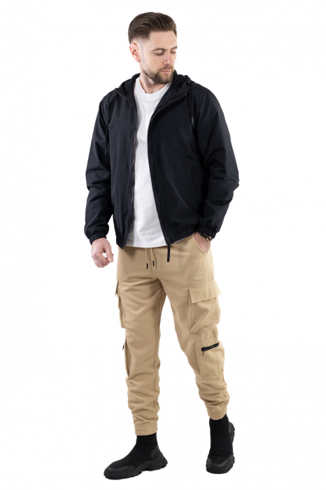 Pantaloni crem cu buzunare cargo [2]
