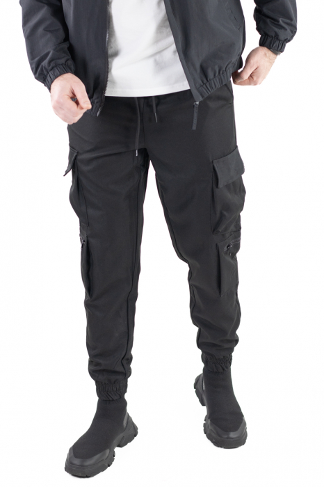 Pantaloni negri cu buzunare cargo [3]