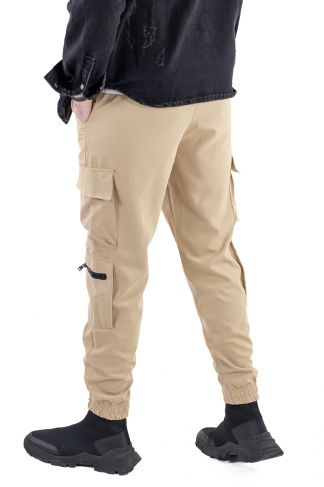 Pantaloni crem cu buzunare cargo [3]
