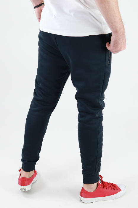 Pantaloni sport bleumarin vatuiti cu logo [4]