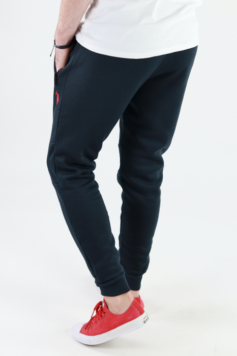 Pantaloni sport bleumarin vatuiti cu logo [3]