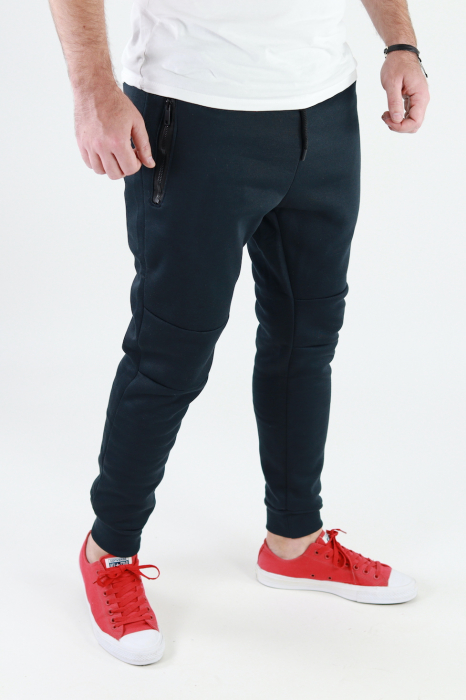 Pantaloni sport bleumarin vatuiti cu logo [5]