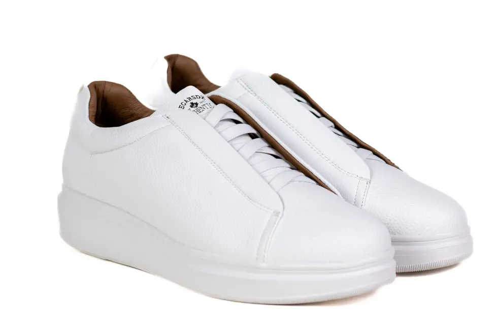 Pantofi casual albi cu design simplu [3]