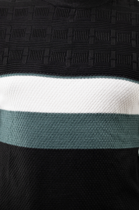 Pulover barbati tricot cu dungi negru [7]
