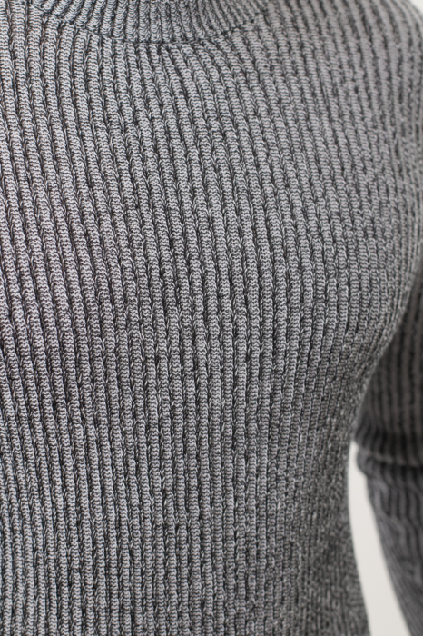 Pulover gri din tricot barbati [5]