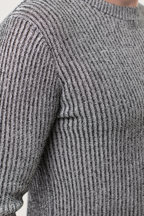 Pulover gri din tricot barbati [6]
