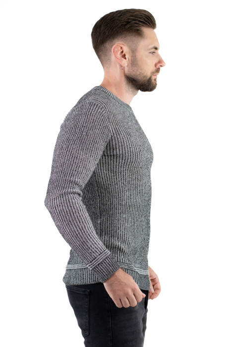 Pulover gri din tricot barbati [2]