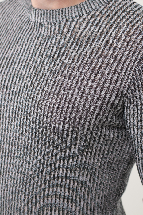 Pulover gri din tricot barbati [7]