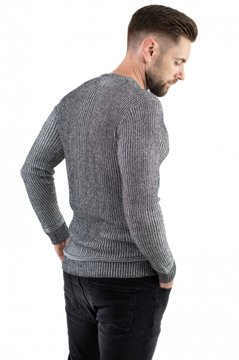 Pulover gri din tricot barbati [3]