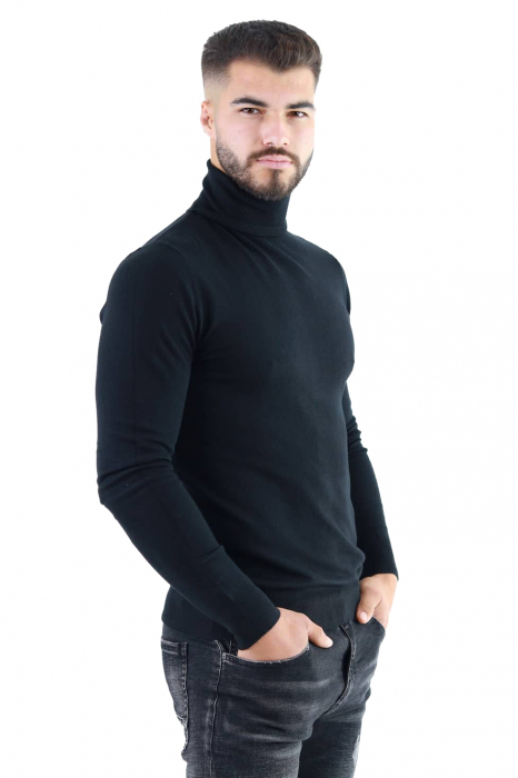 Maleta barbati neagra cu guler inalt [2]