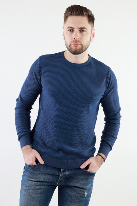 Pulover bleumarin structurat barbati [2]