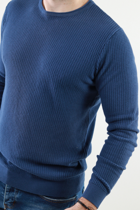 Pulover bleumarin structurat barbati [5]
