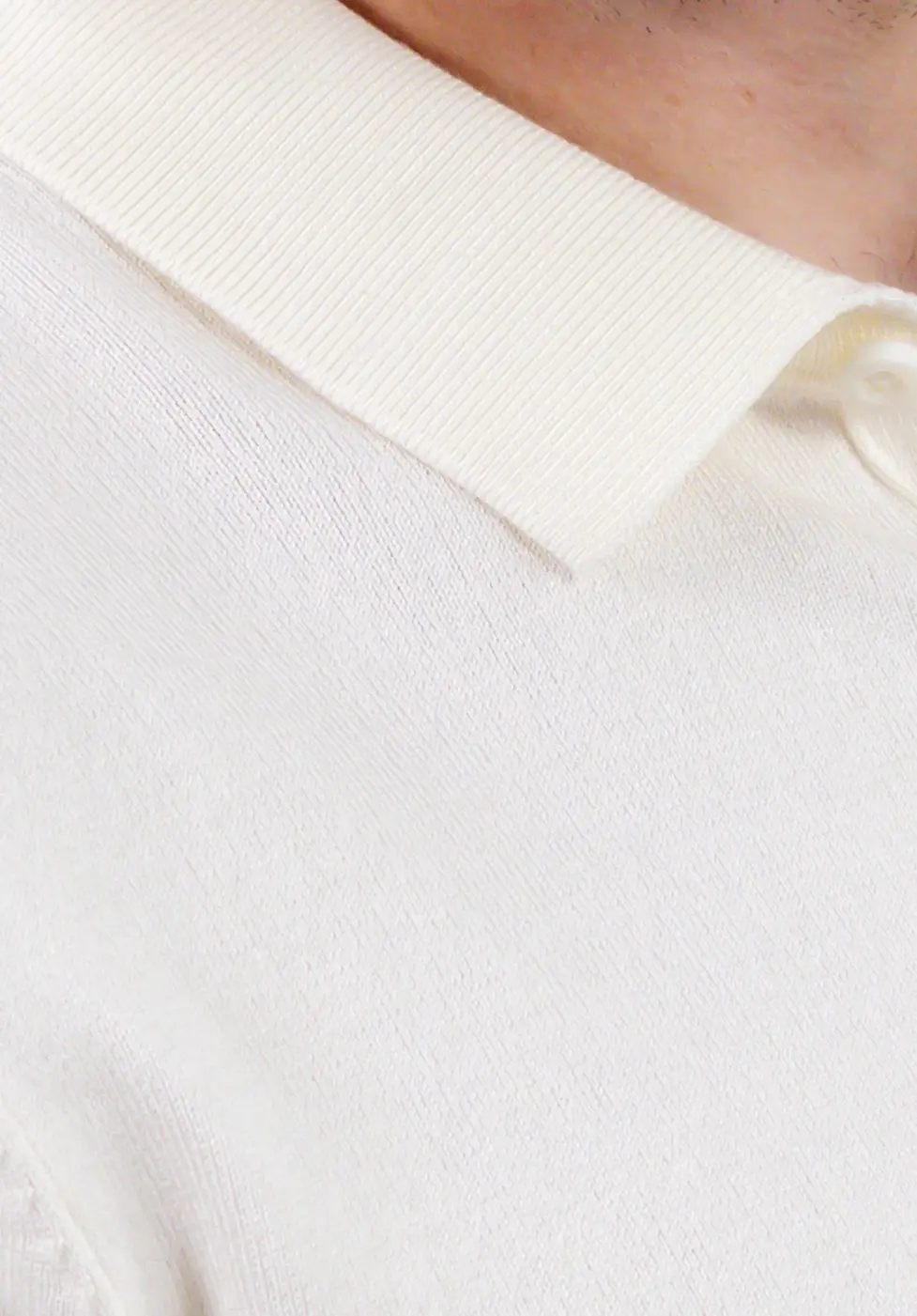 Pulover elegant tip polo pentru bărbați – alb [3]