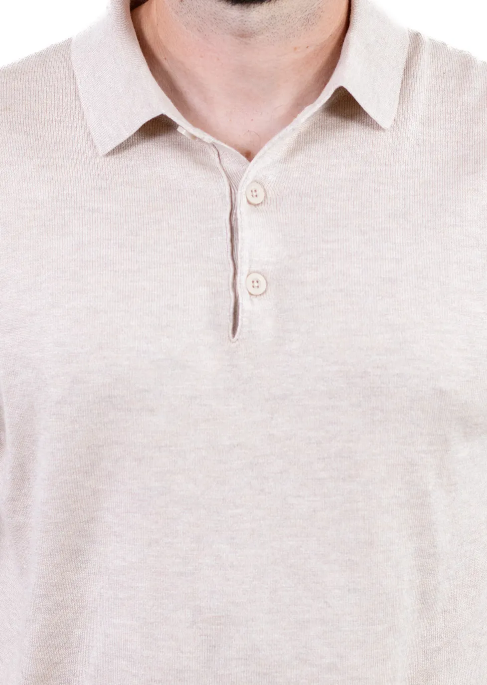 Pulover elegant tip polo pentru bărbați – crem [3]