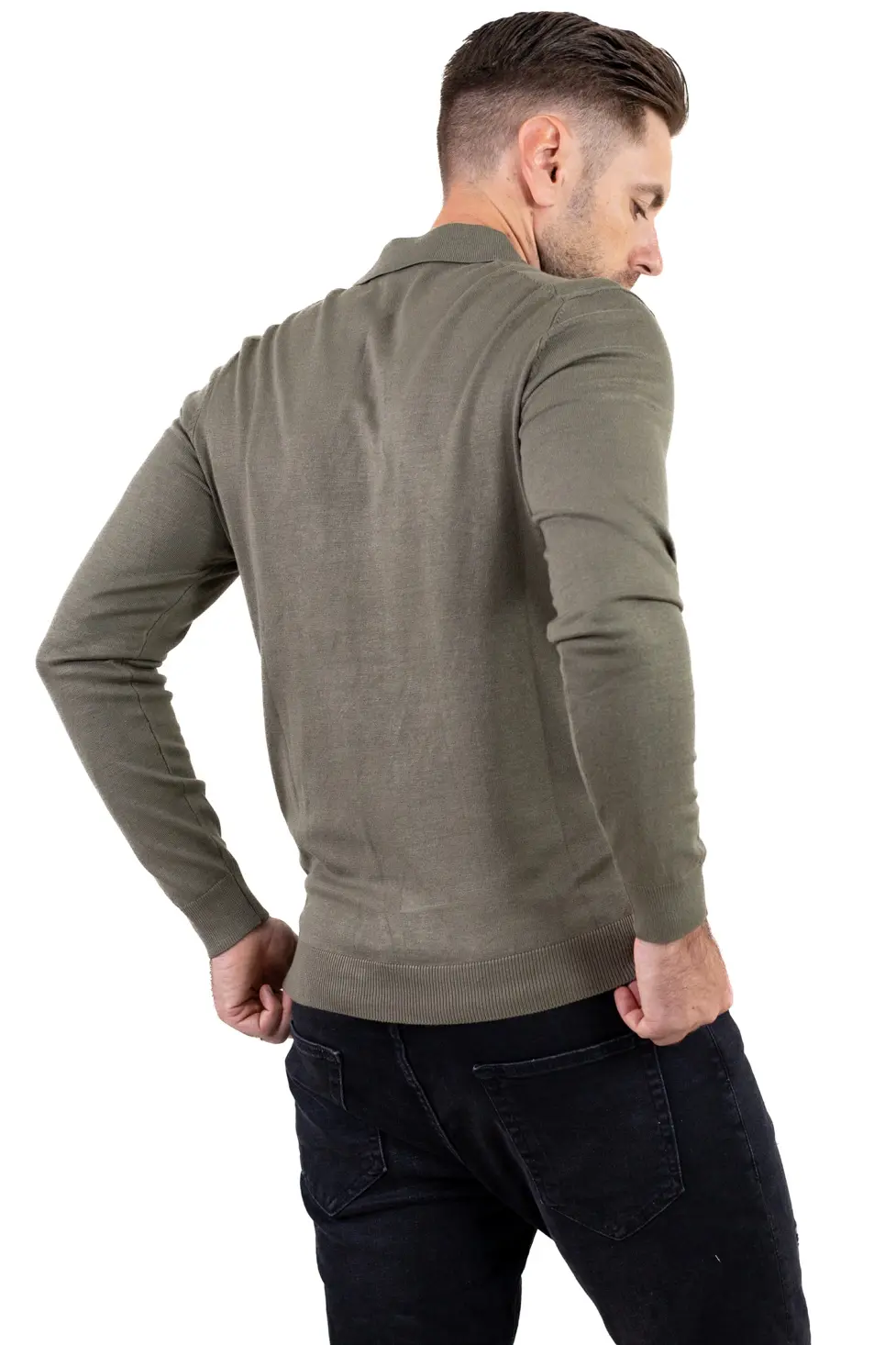 Pulover elegant tip polo pentru bărbați – verde [9]