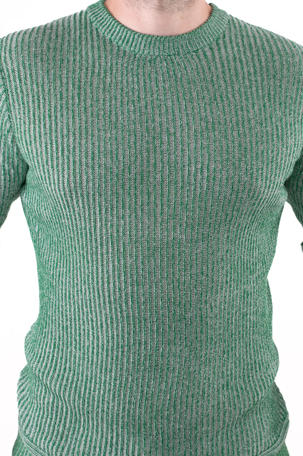 Pulover verde din tricot barbati [4]