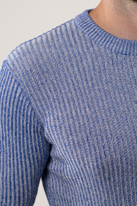 Pulover albastru din tricot barbati [10]