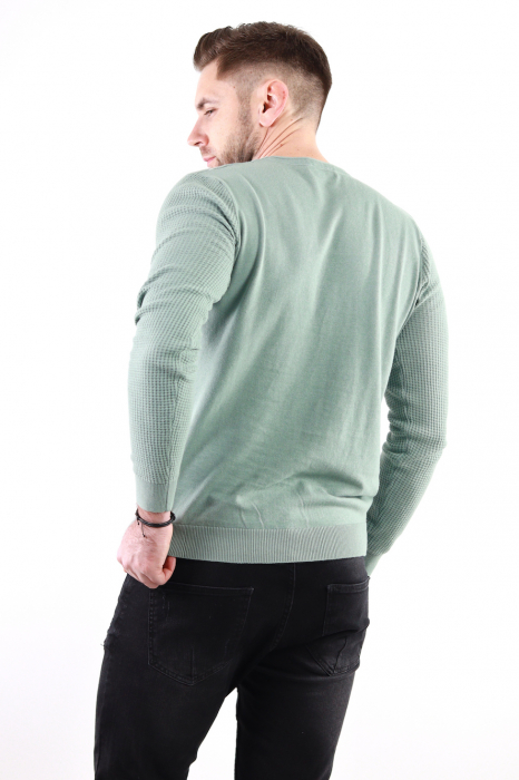 Pulover verde structurat barbati [3]