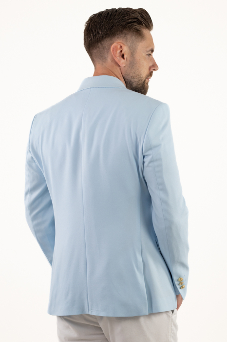 Sacou barbati 4 nasturi slim fit BabyBlue [7]