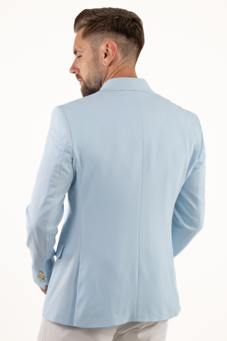 Sacou barbati 4 nasturi slim fit BabyBlue [6]